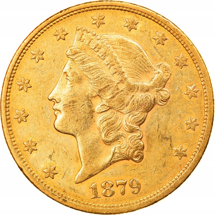 Liberty Head $20 Gold 1879 Coin