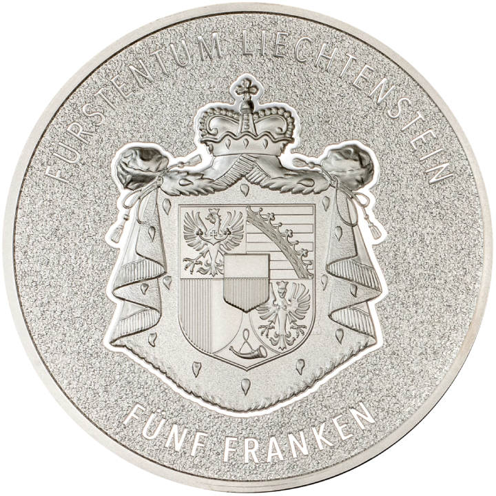 Liechtenstein: 100 years of the Swiss Franc in Liechtenstein coloured 1 oz Silver 2024 Silk Coin