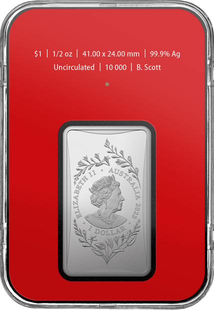 Lunar Bar Coin: Year of the Rabbit 1/2 ounce Silver 2023 Frosted Ingot