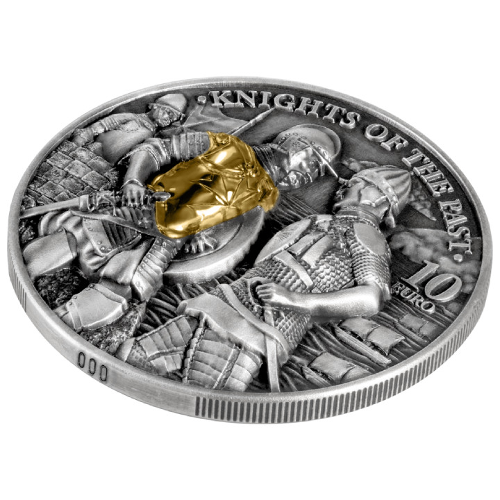 Malta: Knights of the Past gilded 2 oz Silver 2022 High Relief Antiqued Coin