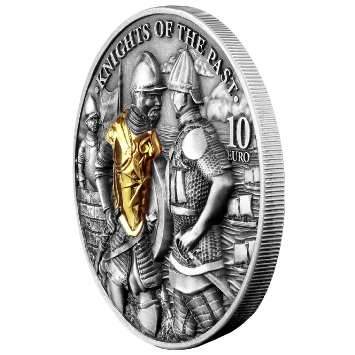 Malta: Knights of the Past gilded 2 oz Silver 2022 High Relief Antiqued Coin