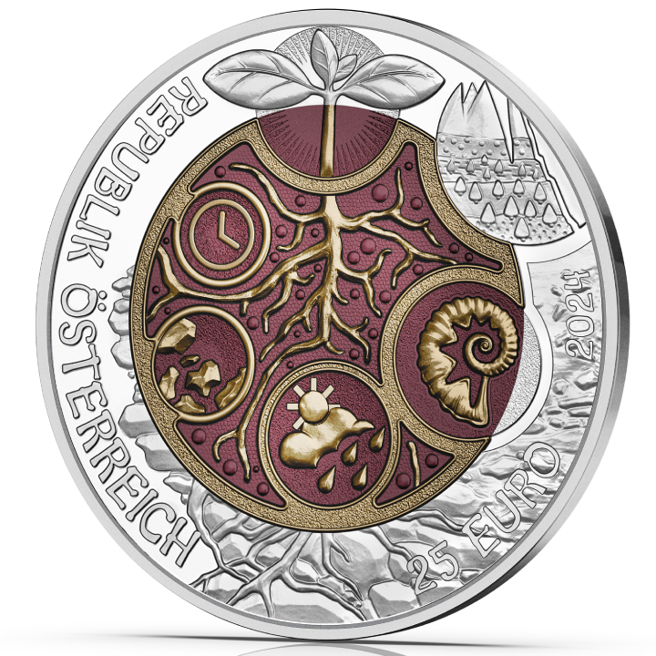 Niobium Series: Edaphon coloured 25 Euro Silver 2024