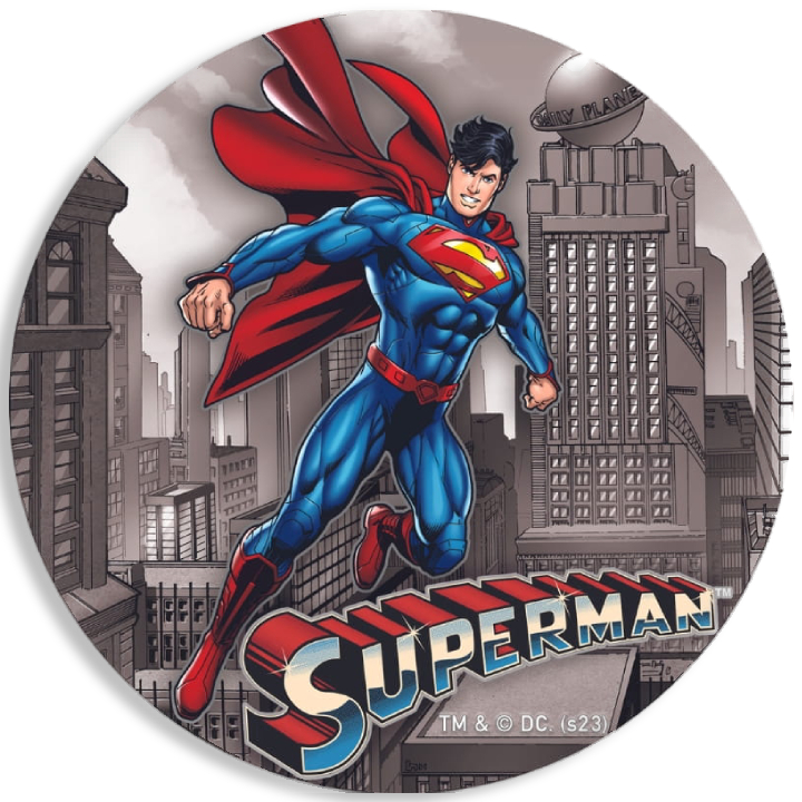 Niue: DC Comics - Superman coloured 2 oz Silver 2023 High Relief Antiqued Coin