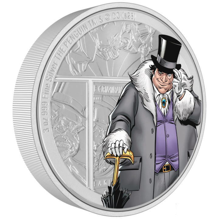 Niue: DC Villains - The Penguin coloured 3 oz Silver 2023 Proof