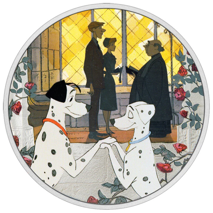 Niue: Disney 101 Dalmatians - Love coloured 1 oz Silver 2022 Proof