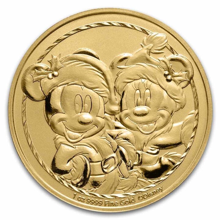 Niue: Disney - Mickey & Minnie Holidays 1 oz Gold 2024