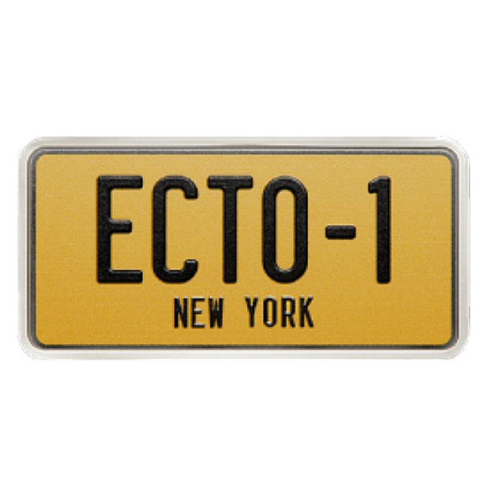 Niue: Ghostbusters - Silver Ecto - 1 colored 2 oz Silver 2024 License Plate Antiqued Shaped Coin