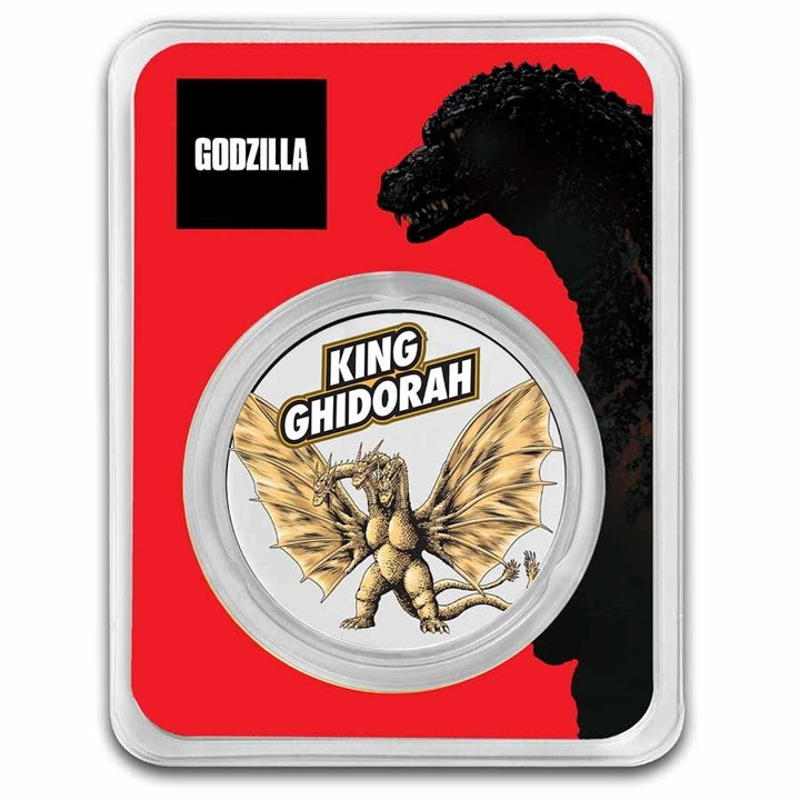 Niue: Godzilla vs Monsters - King Ghidorah coloured 1 oz Silver 2023 Slab