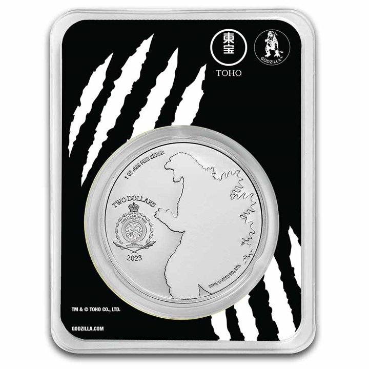 Niue: Godzilla vs Monsters - Mothra kolorowana 1 oz Silver 2023 Slab