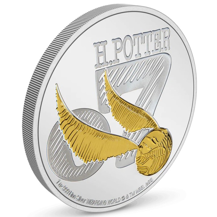 Niue: Harry Potter Classic - Golden Snitch gold plated 1 oz Silver 2022 Proof