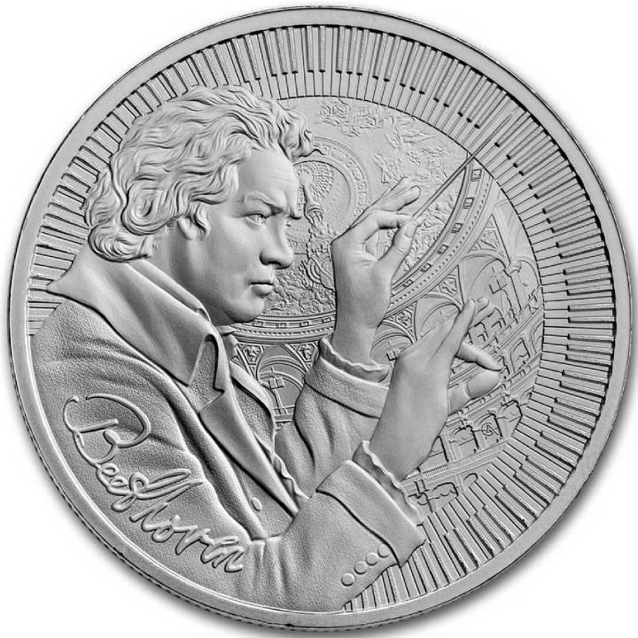 Niue: Icons of Inspiration - Beethoven 1 oz Silver 2024 Coin