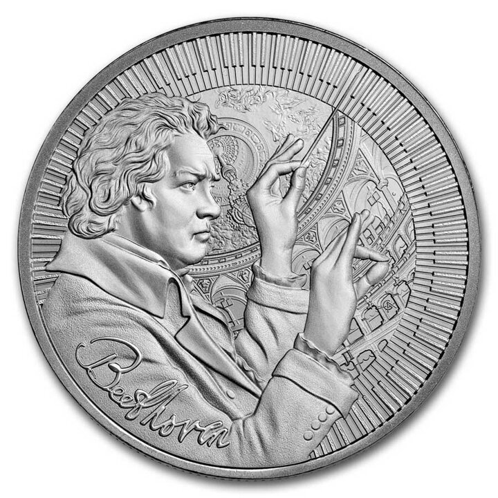 Niue: Icons of Inspiration - Beethoven 1 oz Silver 2024 Proof Coin