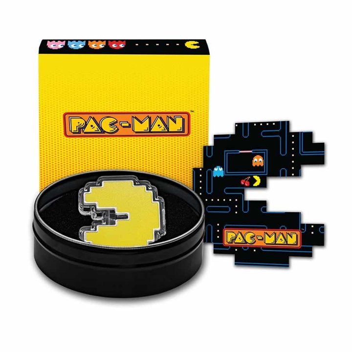 Niue: PAC-MAN colored 1 oz Silver 2022 Proof Shaped Coin