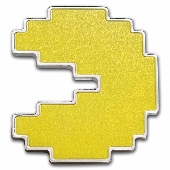 Niue: PAC-MAN colored 1 oz Silver 2022 Proof Shaped Coin