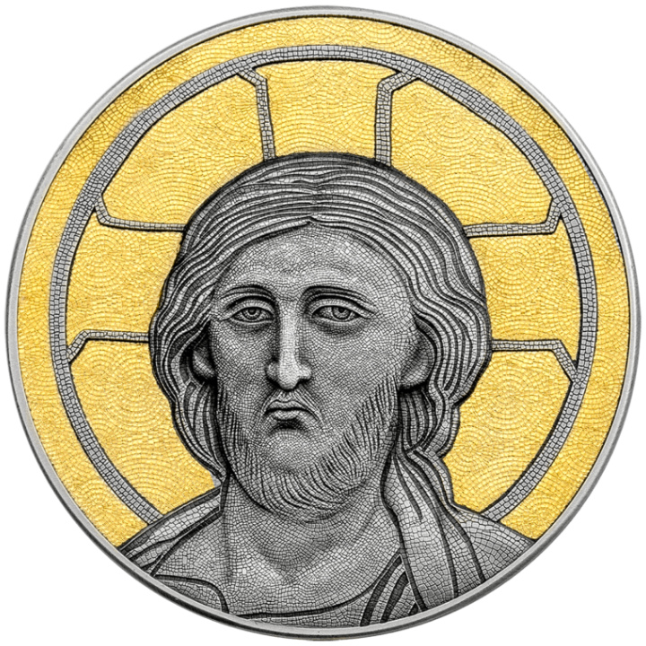 Niue: Pantokrator Gilded $5 Silver 2022 Antique Finish 