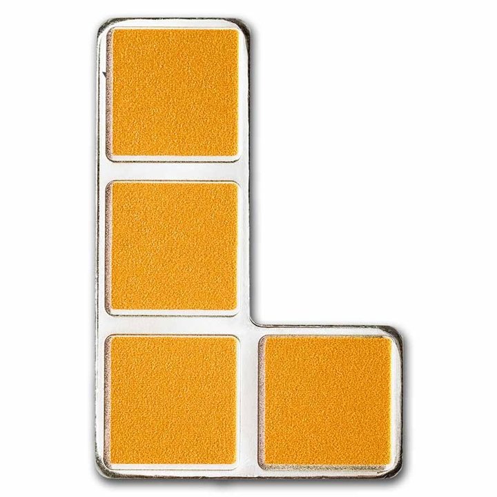Niue: Tetris - L-Tetrimino Block colored 1 oz Silver 2023 (orange)