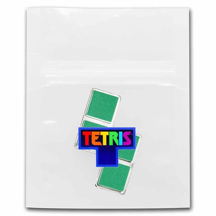 Niue: Tetris - S-Tetrimino Block colored 1 oz Silver 2023 (green)