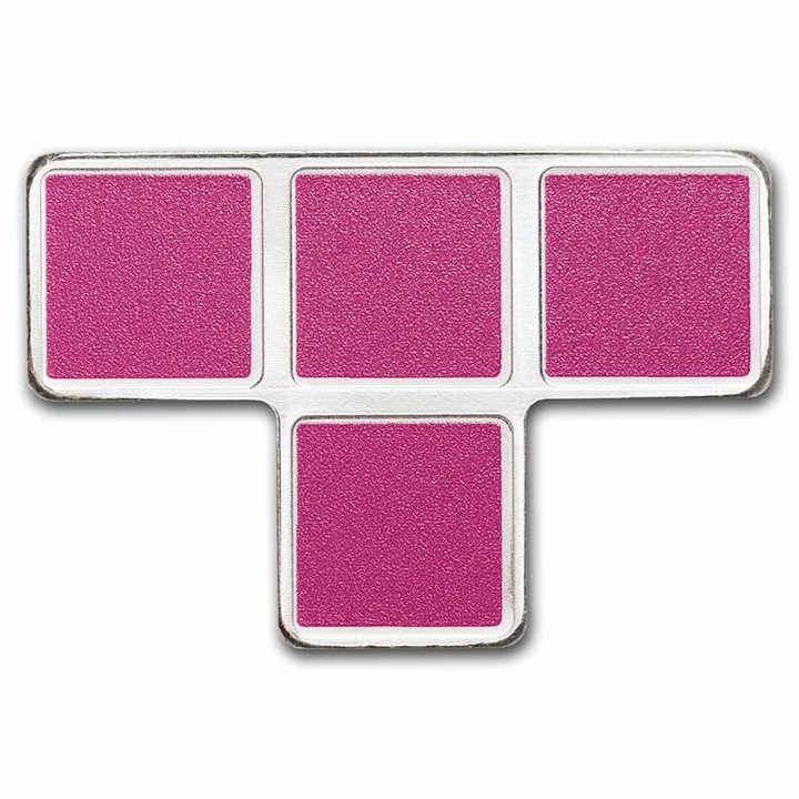 Niue: Tetris -T-Tetrimino Block colored 1 oz Silver 2023 (purple)