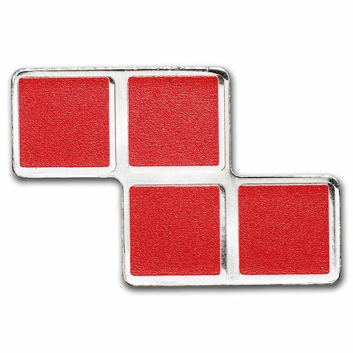 Niue: Tetris - Z-Tetrimino Block colored 1 oz Silver 2023 (red)