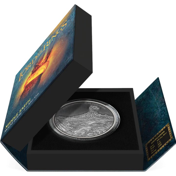 Niue: The Lord of the Rings - Mount Doom 3 oz Silver 2022 Antique Finish