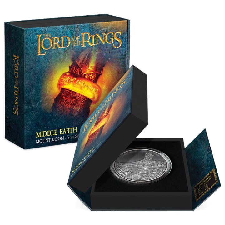 Niue: The Lord of the Rings - Mount Doom 3 oz Silver 2022 Antique Finish