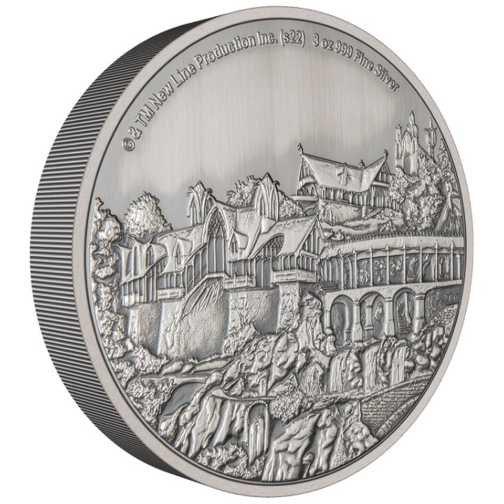 Niue: The Lord of the Rings - Rivendell 3 oz Silver 2022 Antique Finish