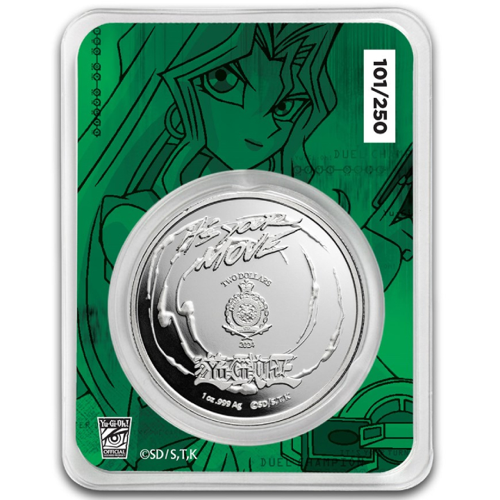 Niue: Yu-Gi-Oh! Mai Valentine coloured 1 oz Silver 2024 Slab