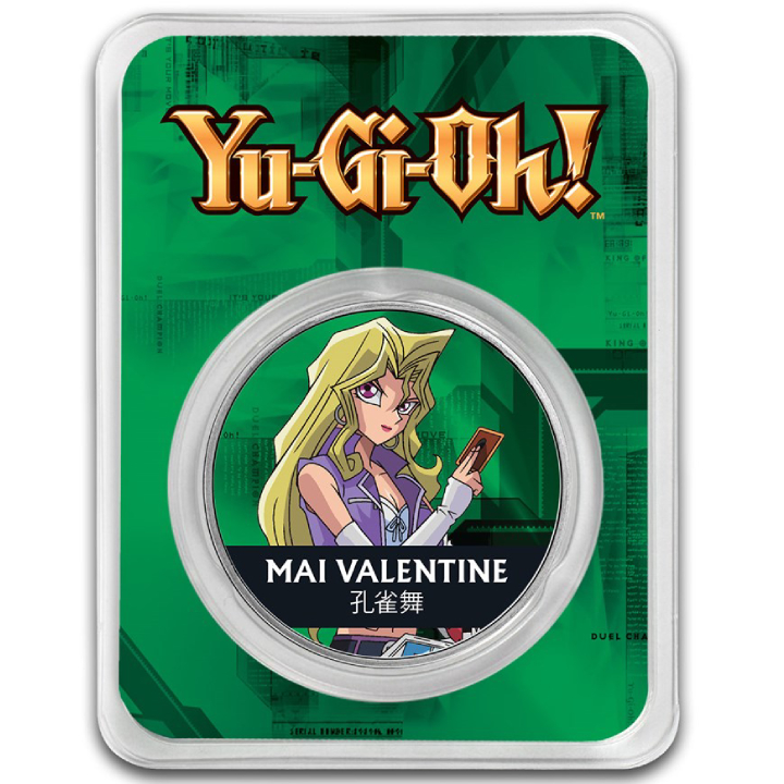 Niue: Yu-Gi-Oh! Mai Valentine coloured 1 oz Silver 2024 Slab