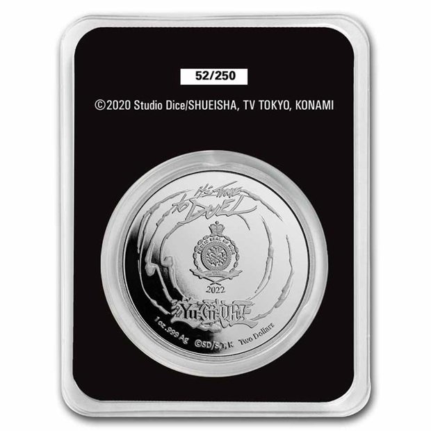 Niue: Yu-Gi-Oh! Seto Kaiba colorized - 25th Anniversary 1 oz Silver 2022 Slab