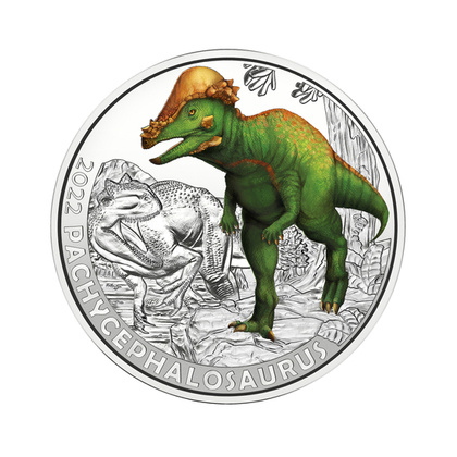 Pachycephalosaurus colored 3 Euro Copper 2022