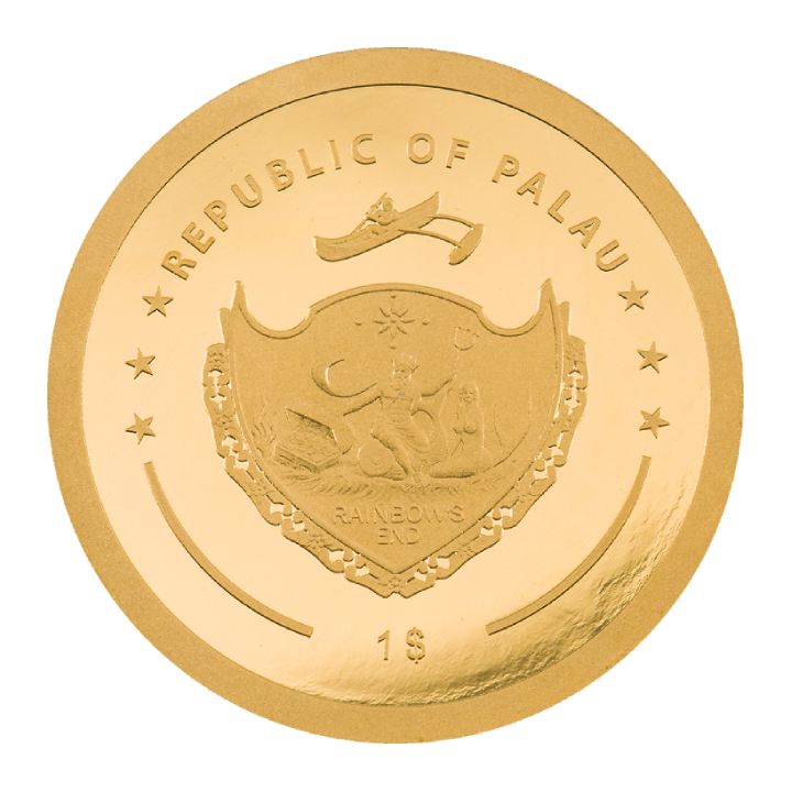 Palau: Baseball 0.5 gram Gold Silk Coin