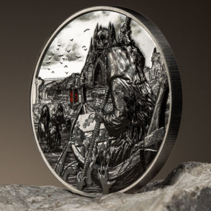 Palau: Ferryman of the Dead - Charon colored 3 ounce Silver 2023 Black Proof Ultra High Relief