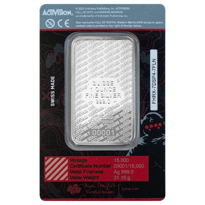 Pamp Call of Duty: Modern Warfare III 1 oz Silver Bar 2024 LBMA