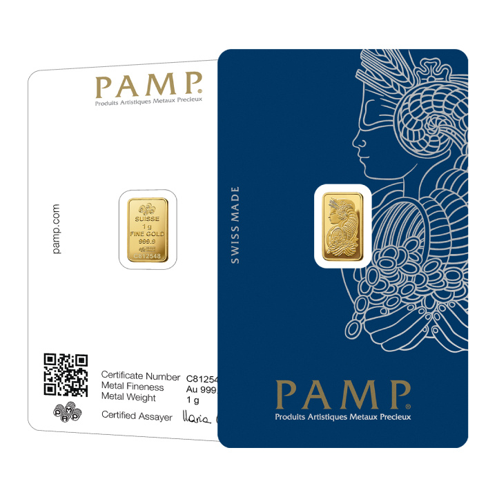 Pamp Suisse Fortuna Veriscan 1 gram Gold Bar LBMA