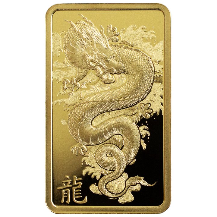 Pamp Year of the Dragon - Legend of the Azure Dragon 5 gram Gold Bar 2024 LBMA