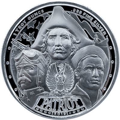 Patriot: American Revolution 1 oz Silver 2019 Prooflike Round