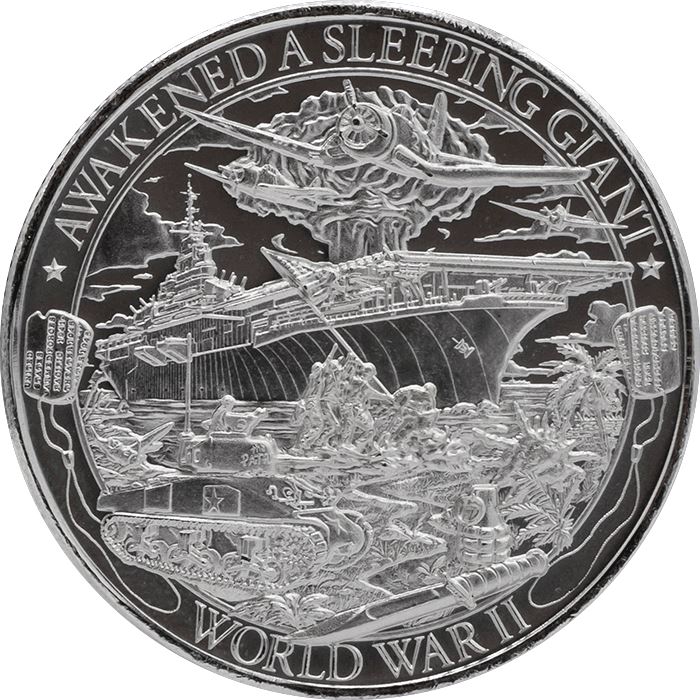 Patriot: World War II 1 oz Silver 2019 Prooflike Round