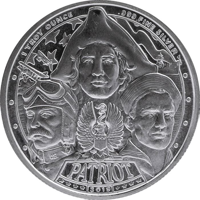 Patriot: World War II 1 oz Silver 2019 Prooflike Round