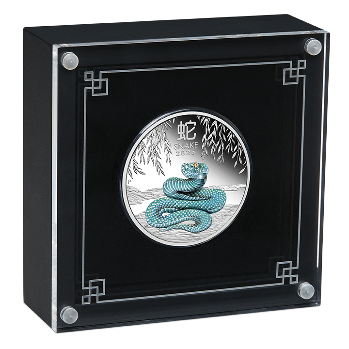 Perth Mint: Lunar III - Year of the Snake coloured 1 oz Silver 2025 Proof