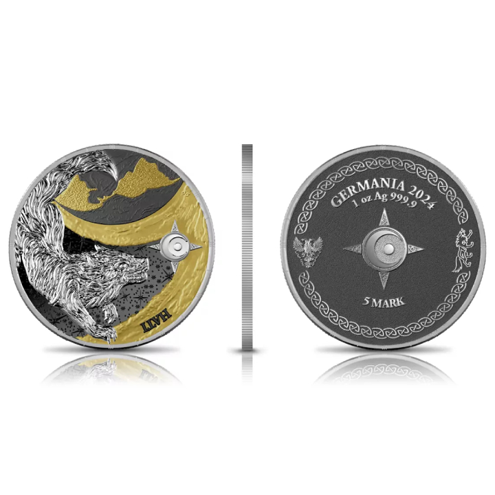 Ragnarök: Sköll & Hati Geminus 2 x 1 oz Silver 2024 Gilded Coin