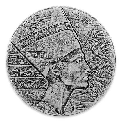 Republic of Chad: ERS Nefertiti 5 oz Silver 2017 Antiqued Coin