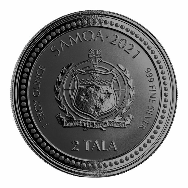 Samoa: Alpha & Omega 1 oz Silver 2021 Black Rhodium Proof