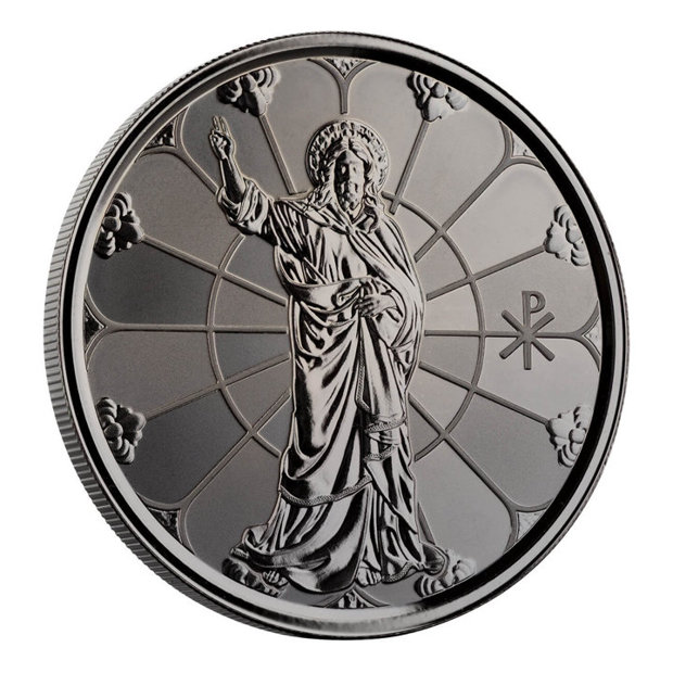 Samoa: Light of Christ 1 oz Silver 2022 Black Rhodium Proof