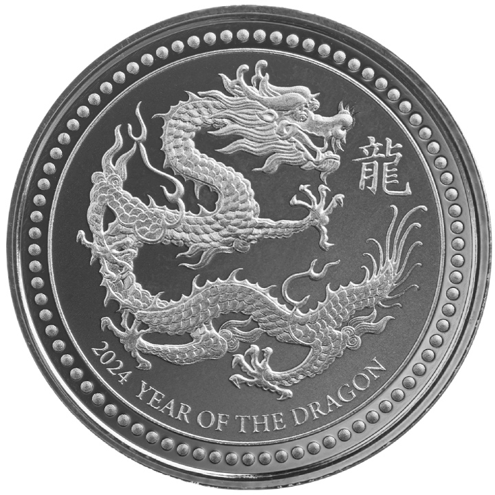 Samoa: Year of the Dragon 1/2 oz Silver 2024 Prooflike Coin