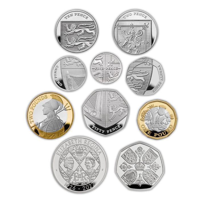 Set of 10 Her Majesty Queen Elizabeth Platinum 2022 Proof coins 