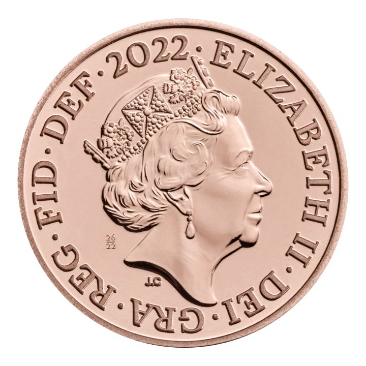 Set of 10 coins Her Majesty Queen Elizabeth Copper 2022 