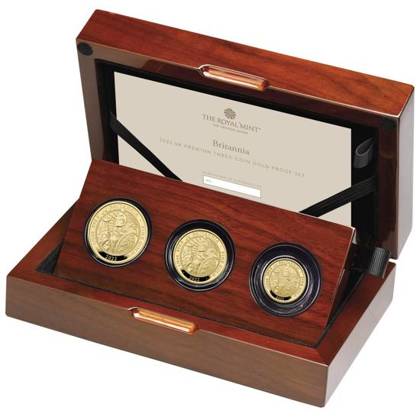 Set of 3 premium Britannia Gold 2022 Proof coins