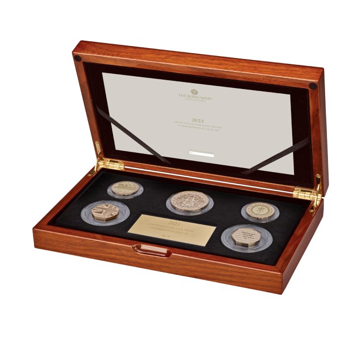 Set of 5 United Kingdom Gold 2023 Proof Commemorative Coin