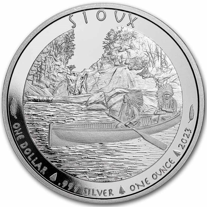 Sioux Indian Chief Canoe 1 oz Silver 2023