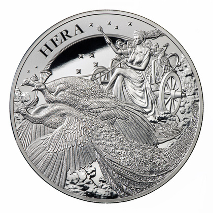 St Helena: Goddess - Hera and the Peacock 10 oz Silver 2022 Proof